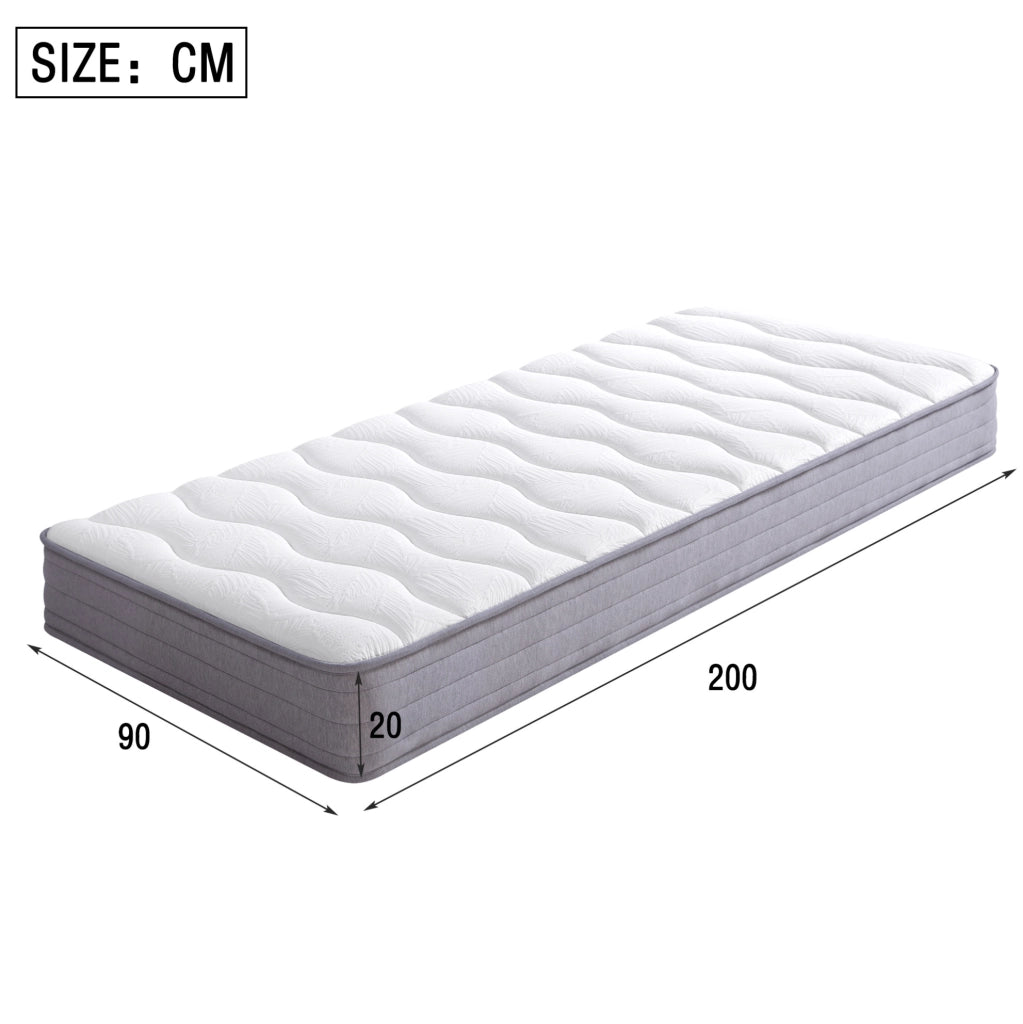 Letto imbottito 90x200 cm beige con LED, USB e vano contenitore
