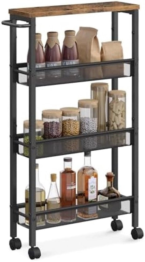Carrello a quattro livelli con ruote per magazzino supplementare