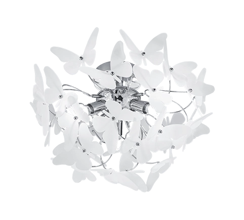 Plafoniera con farfalle, metallo, multicolor, D 45 cm, Butterfly