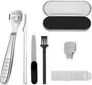 Set di pulizia per piedi 16 pezzi - Dispositivo per rimuovere calli - Strumento per la rimozione della pelle morta - Lame a sega/serratura - Cassetto di conservazione - In acciaio inossidabile - Kit di cura per i piedi