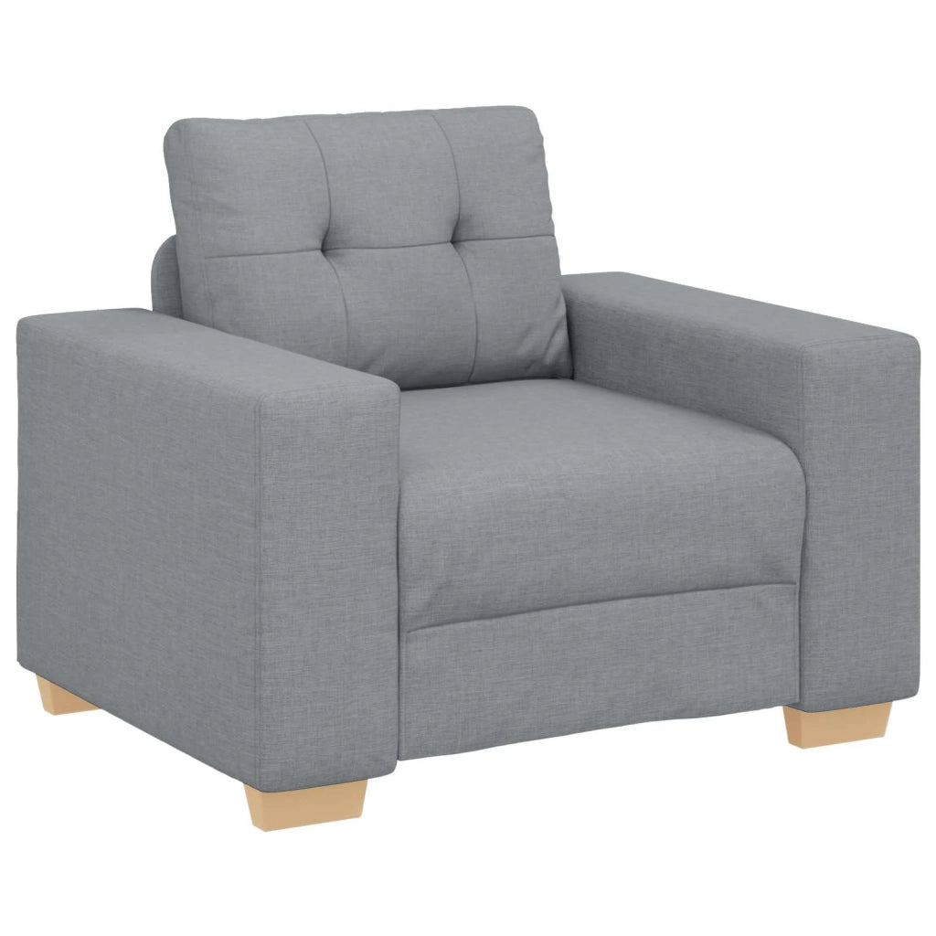 Divano 3 pz Grigio chiaro Tessuto misto lino 3324628