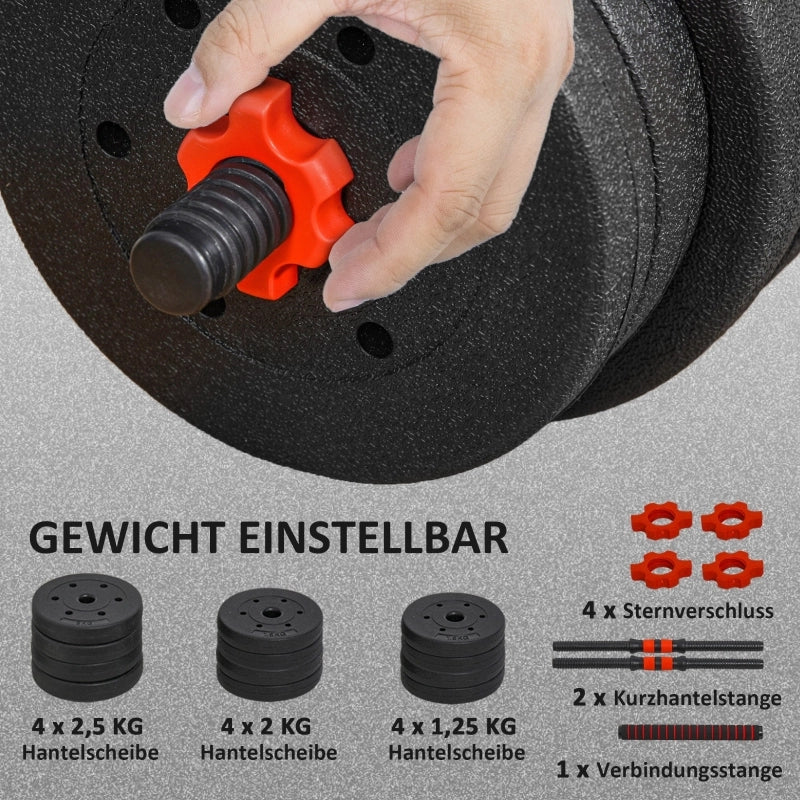 MANUBRI 2 in 1 fino a 20 kg convertibili in bilanciere Nero