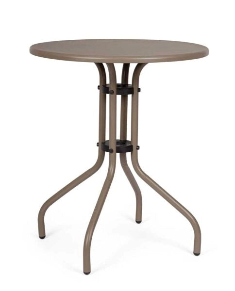 Tavolo da Esterno in Acciaio Cappuccino Ø60 cm – Compatto e Resistente