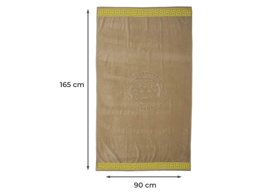 Telo Mare Jacquard Spugna Asciugamano Spiaggia Disegno New Cameo - Telo Mare - Beige