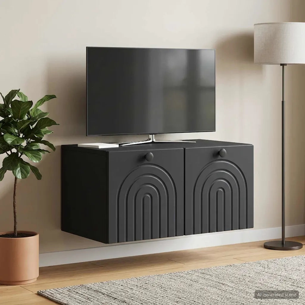 Mobile Porta TV da Muro Nero 59,5 x 41 x 30 cm 898166