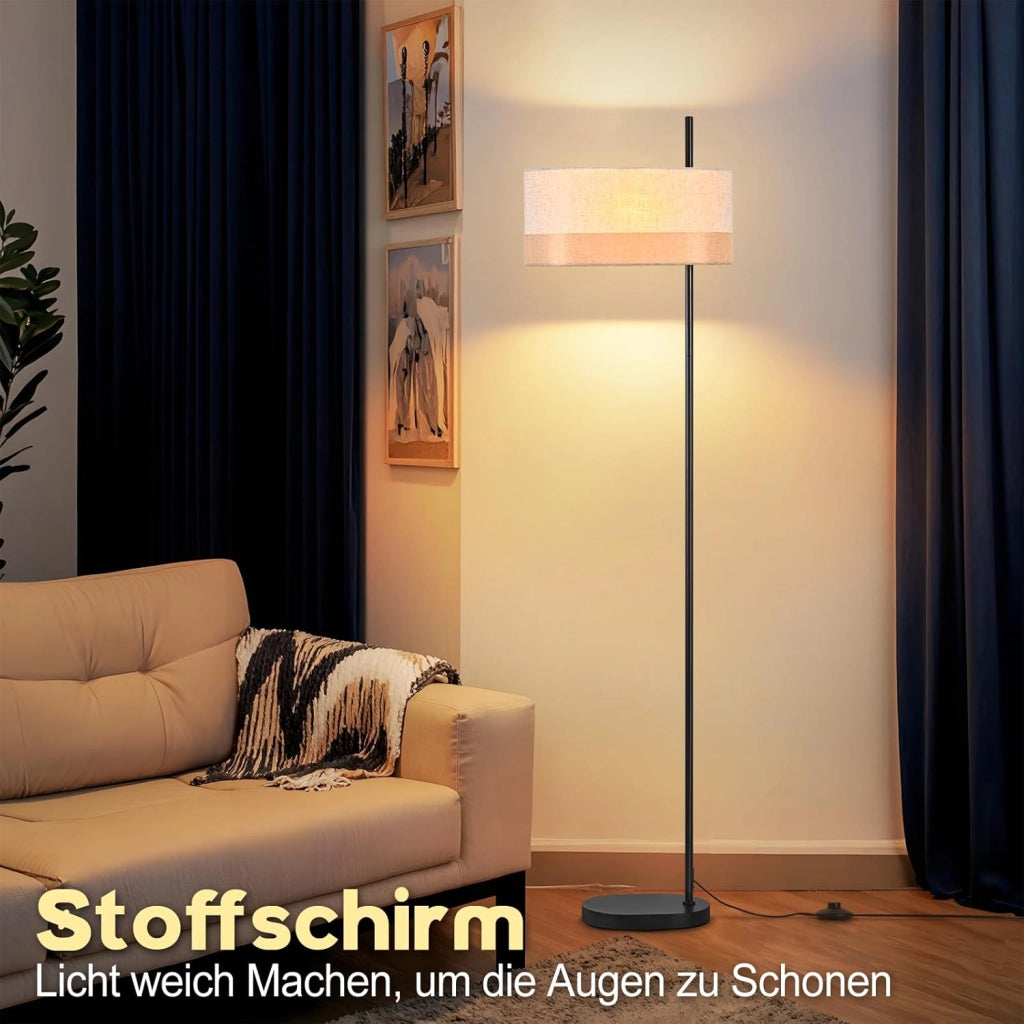 ZMH Lampada da terra vintage 1 luce E27 interruttore pedale per soggiorno