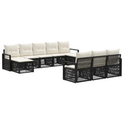 Set Divano da Giardino 10 pcs Nero polyrattan 3435844