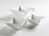 Servizio Piatti e Bowl da Tavola 16 Pezzi in Porcellana Bianca