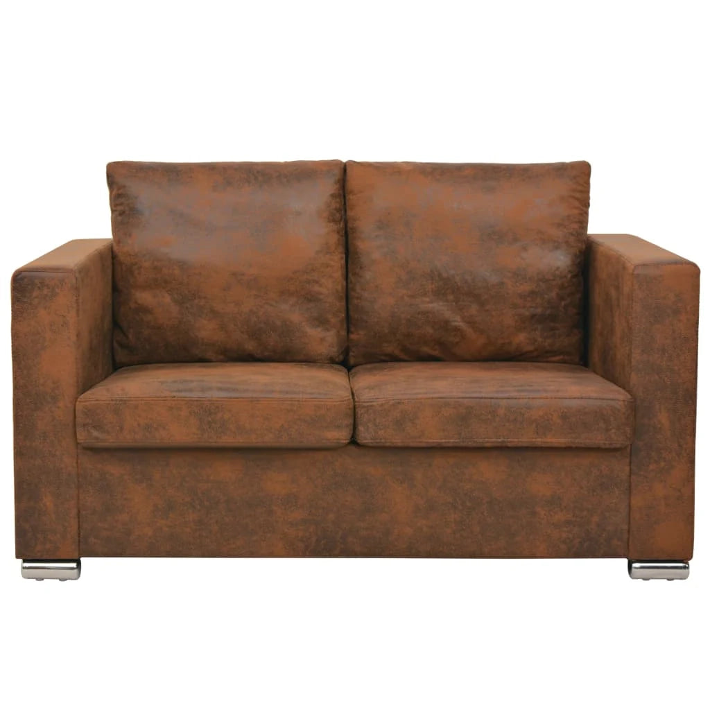 Divano a 2 posti per soggiorno arredamento per la casa 137 x 73 x 82 cm pelle scamosciata artificiale 02_0020772