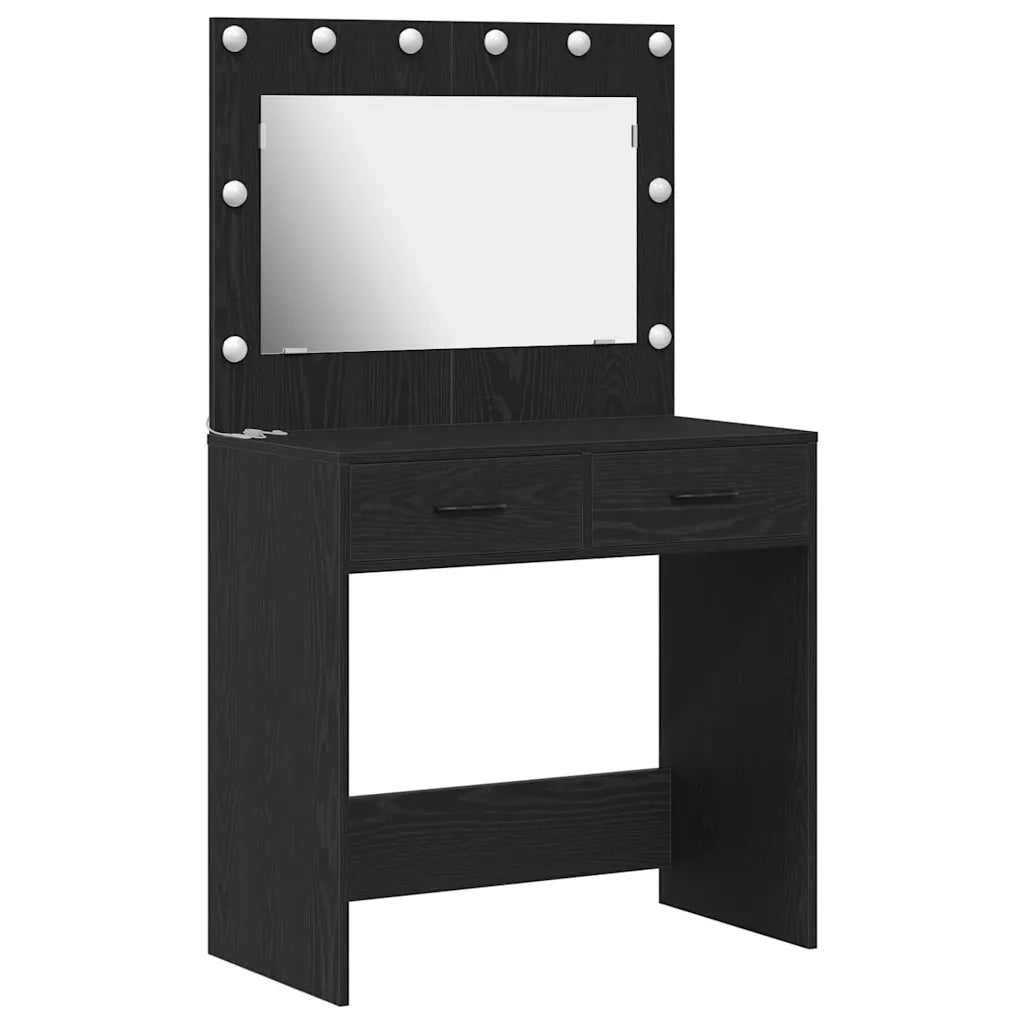 Tavolo da Trucco con cassetto Rovere Nero 78,5 x 41 x 135 cm 865029