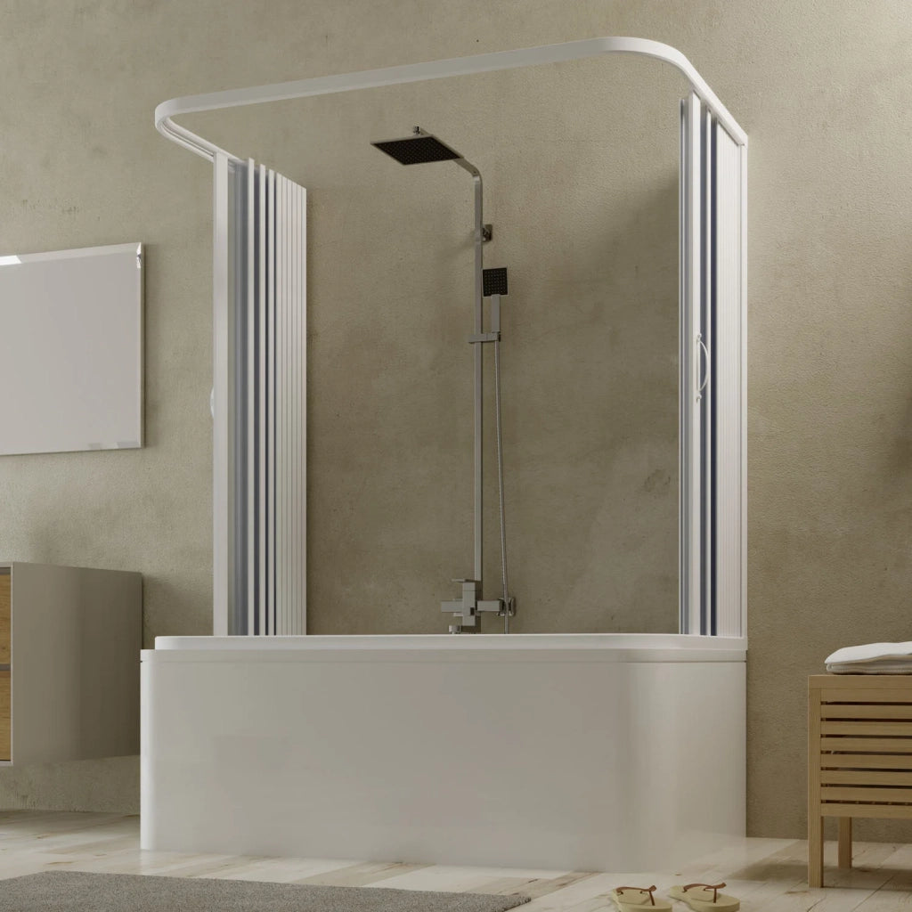 Box a 3 lati sopravasca in PVC a soffietto 70x150x70 cm H 150 mod. Tagete con apertura centrale