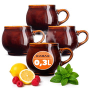 Set regalo di 4 tazze da vin brulé KADAX da 300 ml in gres.