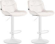 Set di 2 sgabelli da bar Vonore in velluto crema,bianco