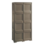 ARMADIO 2 ANTE WENGÉ 79X43X164 CM CON 4 SCOMPARTI E VANO PORTASCOPA – MOBILE ALTO ORGANIZZAZIONE CASA PER INGRESSO E LAVANDERIA
