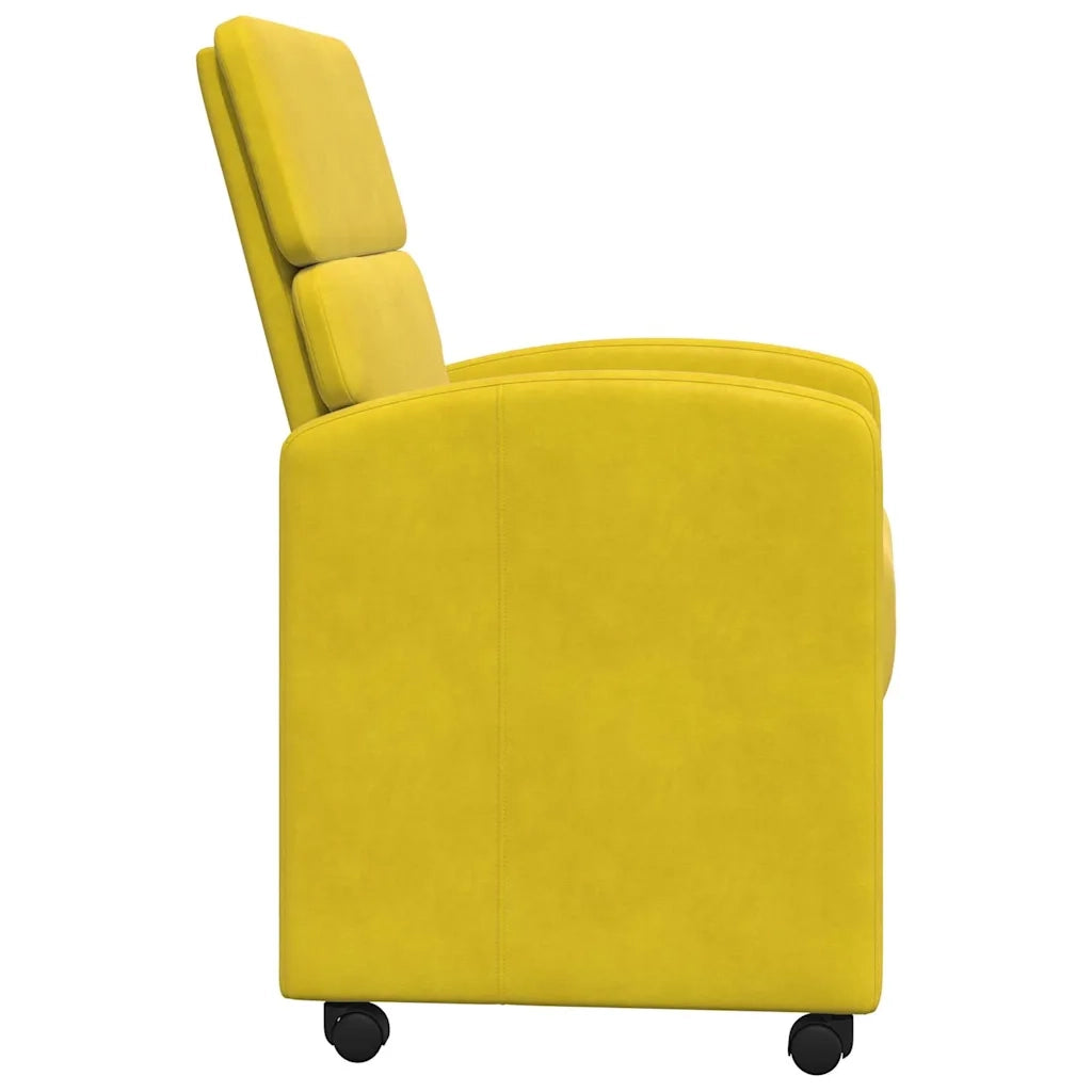 Sedie da Pranzo con Ruote 2 pcs Giallo 58 x 65 x 98 cm Velluto 42017881