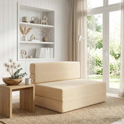 Divano Letto Pieghevole Crema 70 x 80 x 60 cm Tessuto 900099
