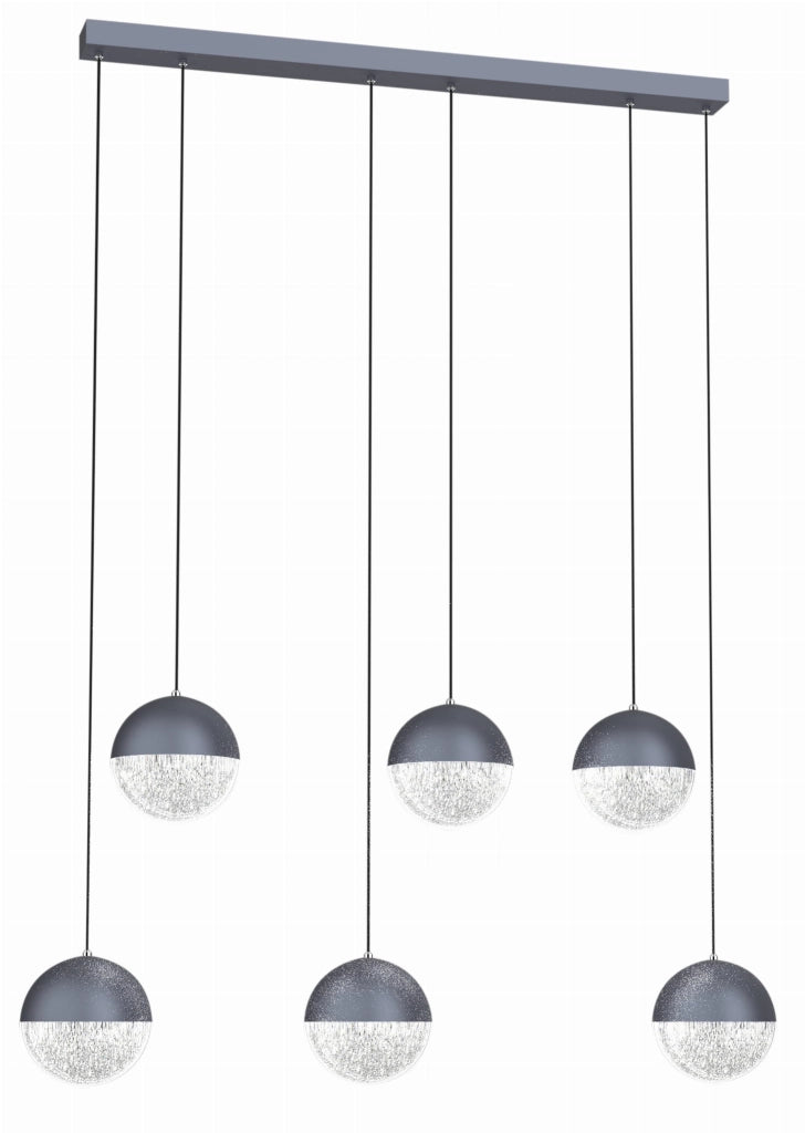Lampadario Candellux Furni 6 LED integrati grigio 4000K