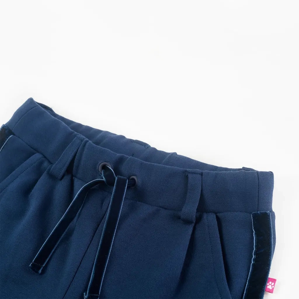 Pantaloni per Bambini con Finiture Nere Blu Marino 116 14924