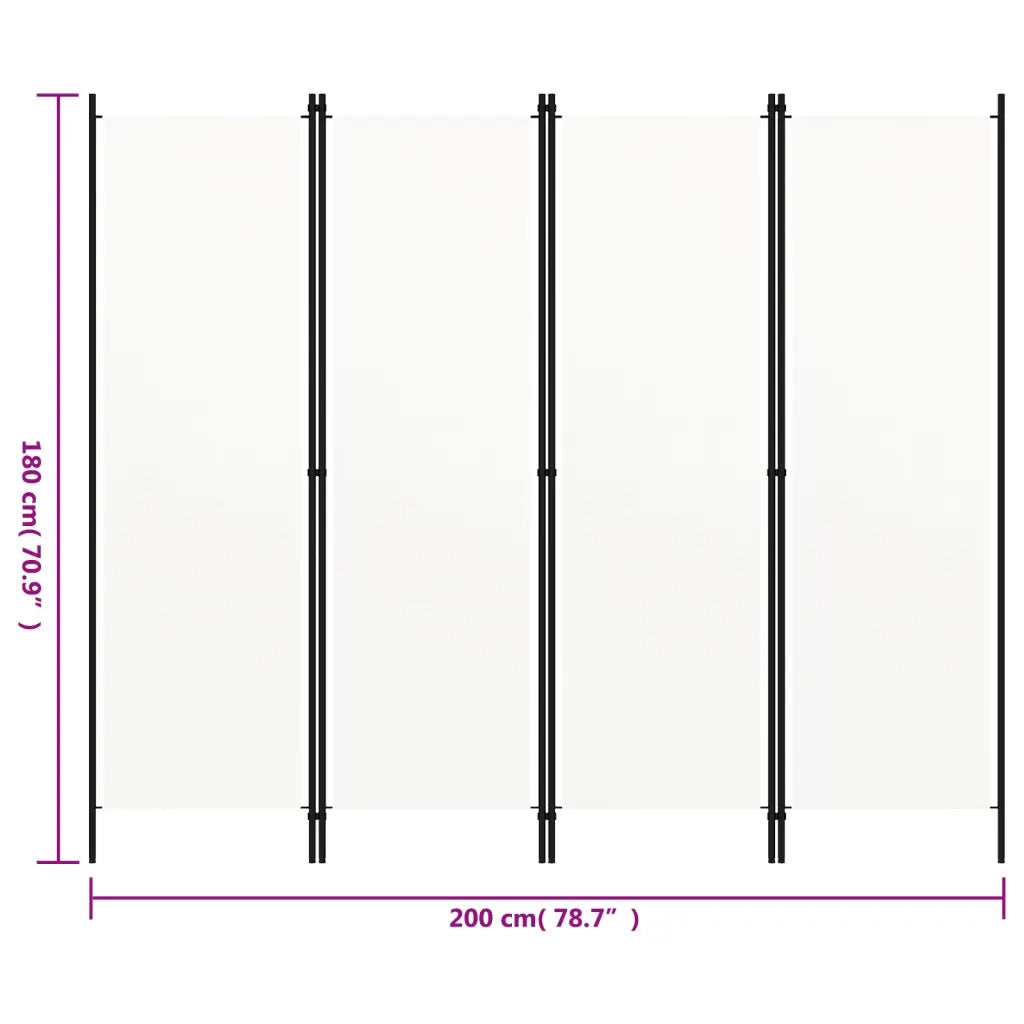Divisorio Ambienti | Divider per stanze | Paravento a 5 Pannelli Bianco 200x180 cm