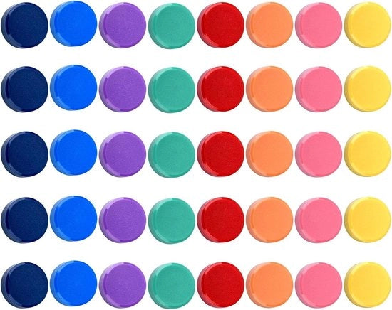 Mini magneti colorati - forte aderenza - 40 pezzi - 8 colori
