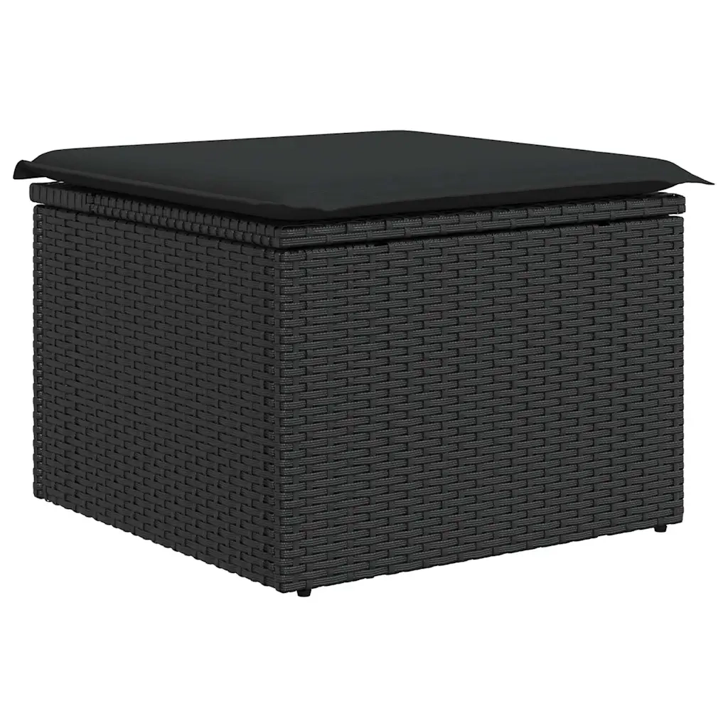 Set Divani da Giardino 9 pz con Cuscini Nero in Polyrattan 3327296
