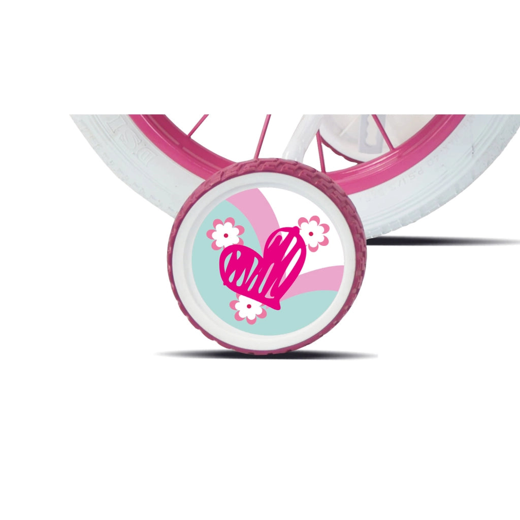 Bicicletta per Bambine 16" Butterfly Freni Caliper e Stabilizzatori in Acciaio Hi-Ten Rosa