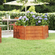Letto Rialzato da Giardino Ruggine 129x129x45 cm Acciaio Corten 151946