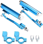 Specchio posteriore per mountain bike, 360° giroscopio per regolazione sterzo, kit posteriore per bicicletta - Blu