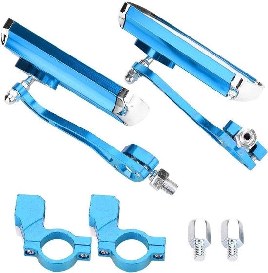 Specchio posteriore per mountain bike, 360° giroscopio per regolazione sterzo, kit posteriore per bicicletta - Blu
