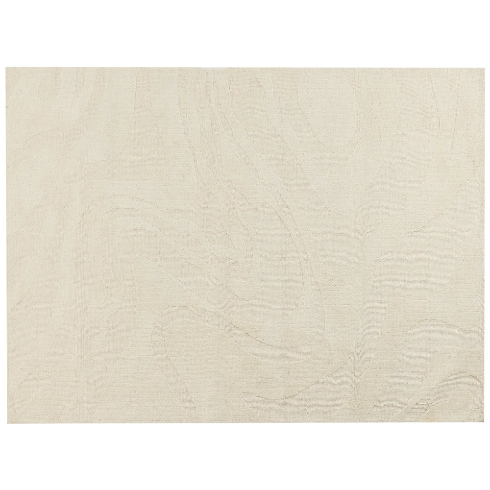 Tappeto in lana con motivi astratti a pelo basso beige 300 x 400 cm soggiorno camera da letto
