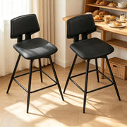 SGABELLO ALTO GIREVOLE 45,5x45,5x89 cm Nero Set da 2 pezzi