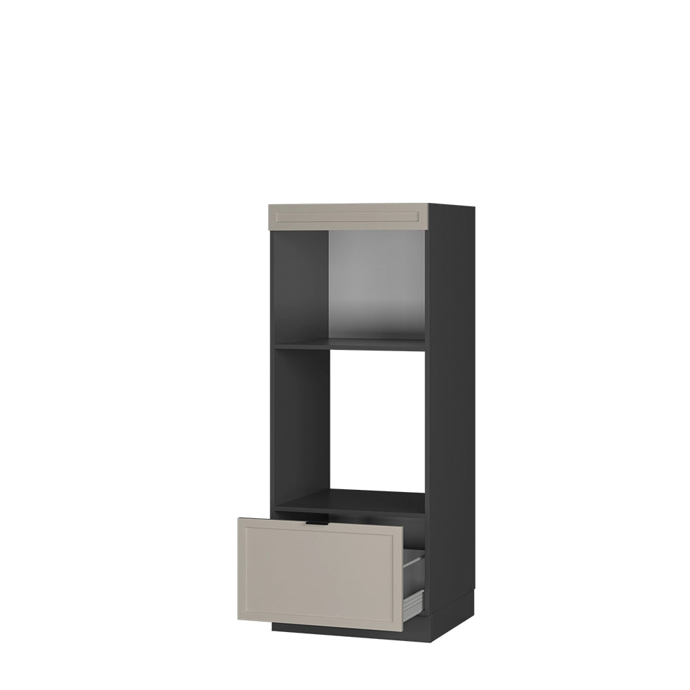 Mobile cucina microonde Fame-Line GrigioBeige/Antracite 60 cm aperto Vicco