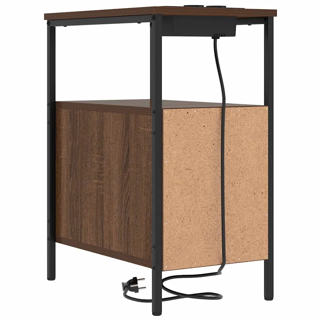 Set di 2 Comodini | Armadio da Notte | Mobiletto da notte Rovere Marrone 30 x 48 x 61 cm