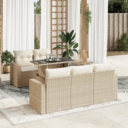 Set Divano da Giardino 6 pz con Cuscini Beige in Polyrattan 3326249