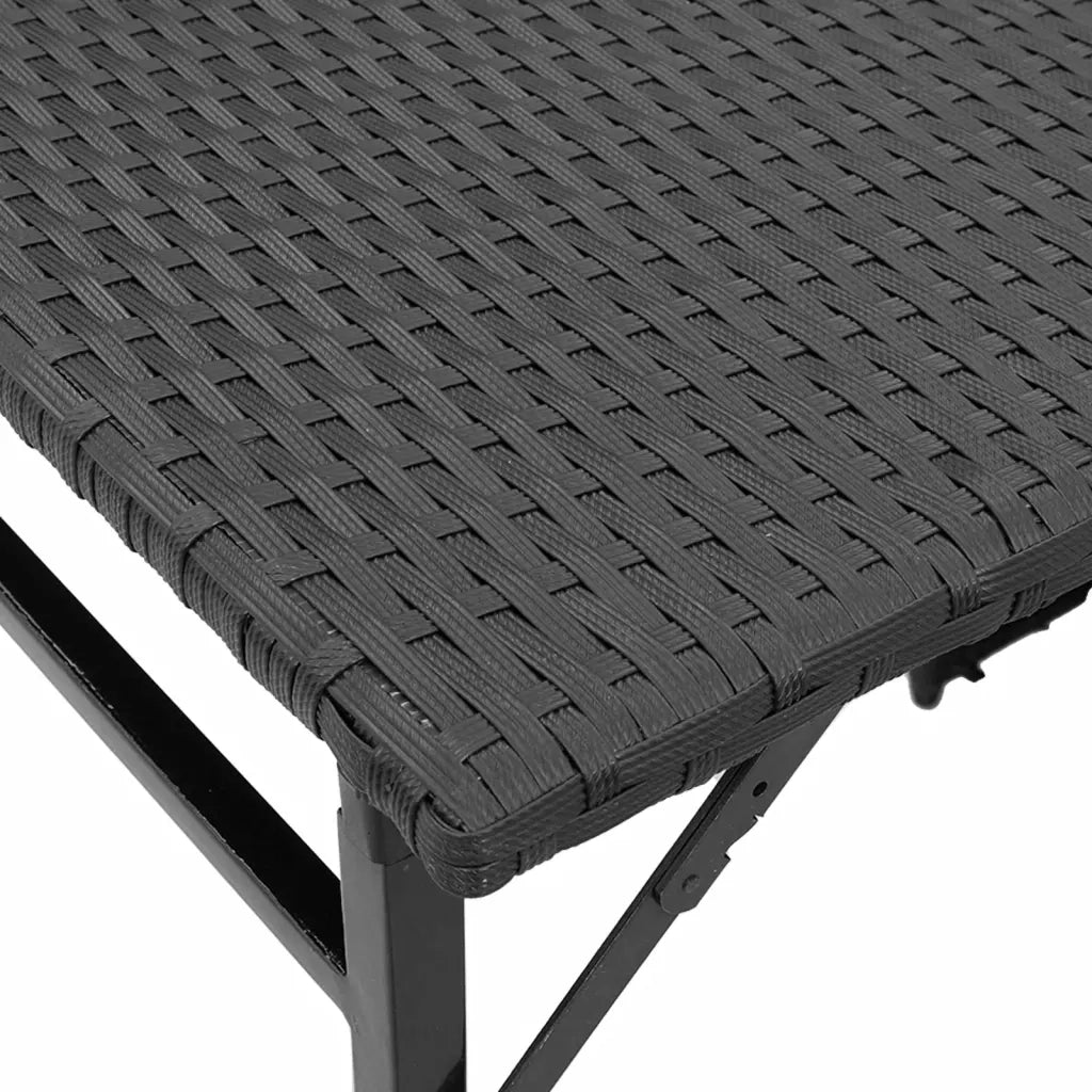 Set da Pranzo da Giardino Pieghevole 5 pz | Set Salotto da Giardino Nero in Polyrattan