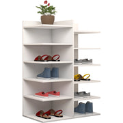 Legno Soft Scarpiera H80 L60 P30 cm Mobile Porta Scarpe Salvaspazio con Ripiani Interni Colore Bianco
