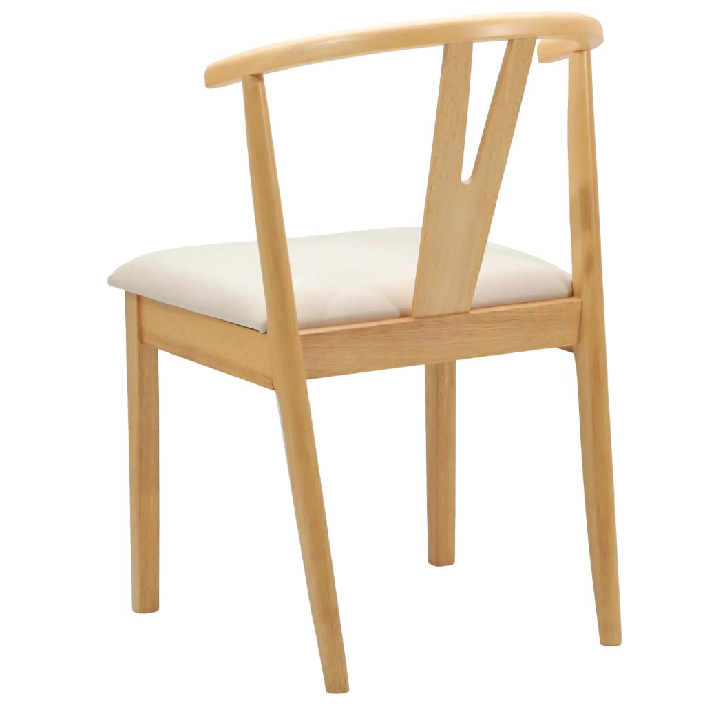 Sedia da pranzo 2 pcs Naturale e chiaro Legno di gomma solido 42020404
