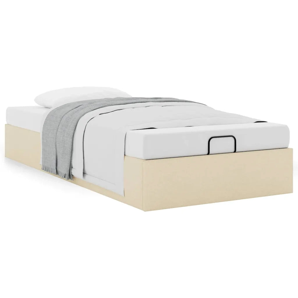 Struttura Letto Pouf senza Materasso Crema 90x190 cm in Tessuto 3310845