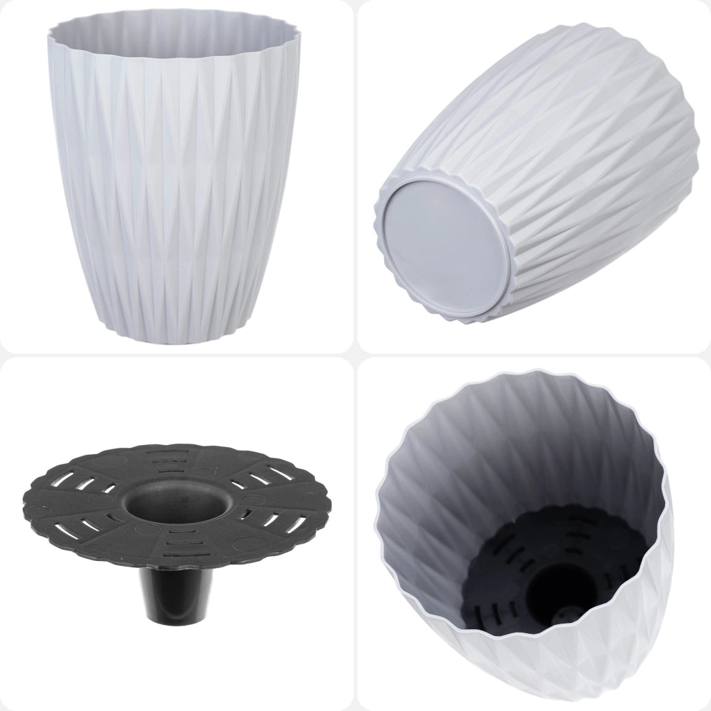 KADAX Doniczka Caro Petit 18 szara lodowa 5730-105