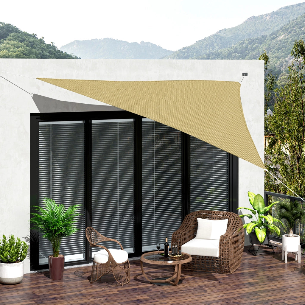Tenda da sole triangolare grande ¨C zephmum ¨C 4x4x4 m sable polietilene
