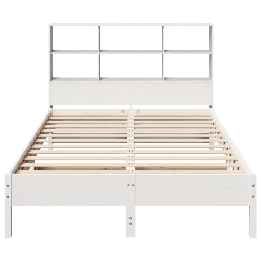 Letto Libreria senza Materasso Bianco 120x200 cm Legno di Pino 3322874