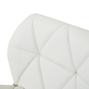 Sgabello da Bar Girevole 47x49x90-111 cm in Similpelle Bianco