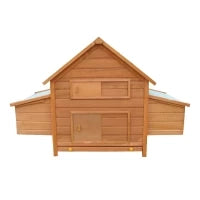 Gabbia per Galline in Legno con Tetto Impermeabile, Pollaio Prefabbricato da Esterno, 160x98.5x107cm