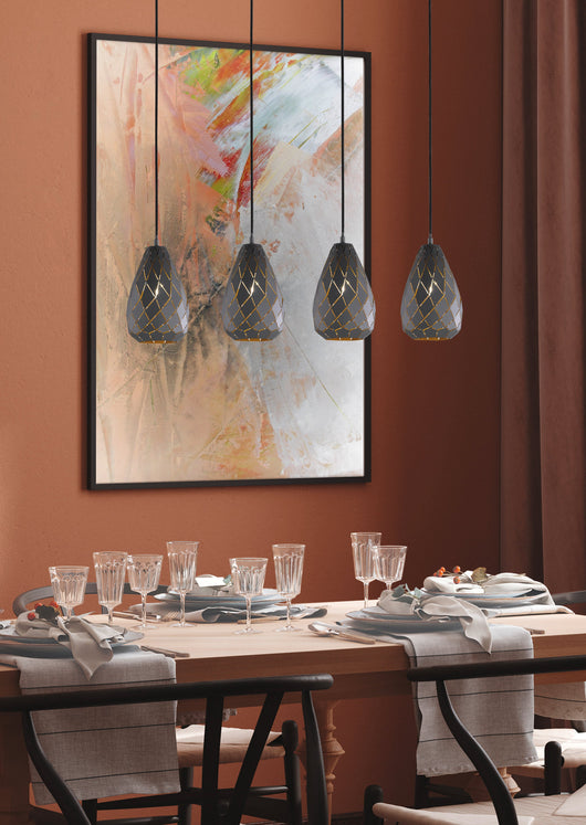 Lampada a Sospensione da Interno  E27 in Metallo Antracite