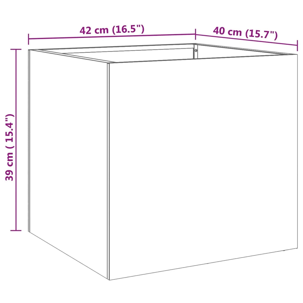Fioriere 2 pz Argento 42x40x39 cm in Acciaio Inox 841556