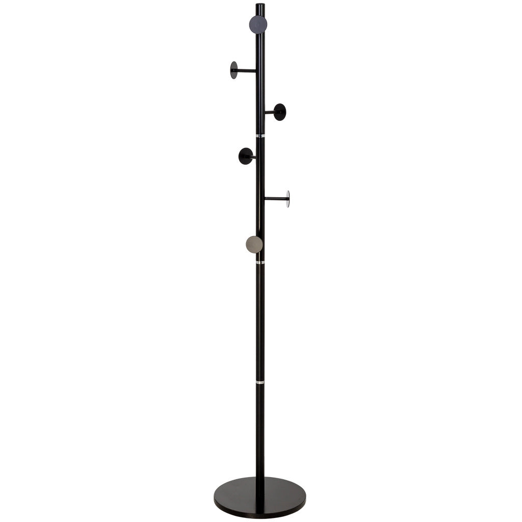 Perchero de metal negro con 5 ganchos D36x178h cm
