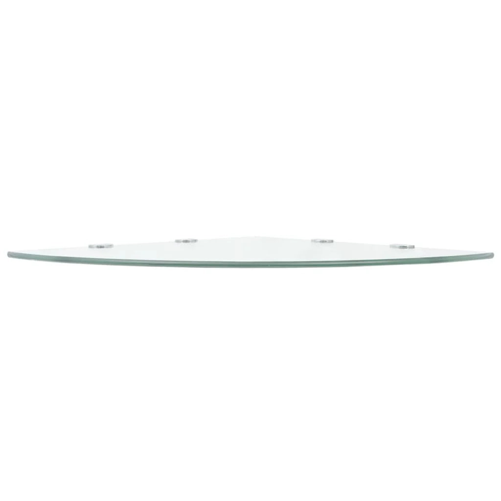 Mensola angolare con staffe cromate e vetro trasparente 45x45 cm 2702219/2