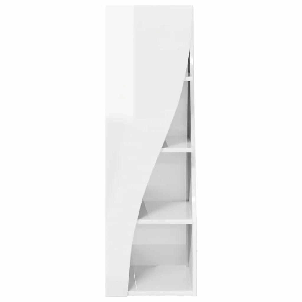 Mobile angolare Bianco Lucido 32x32x102cm Legno multistrato
