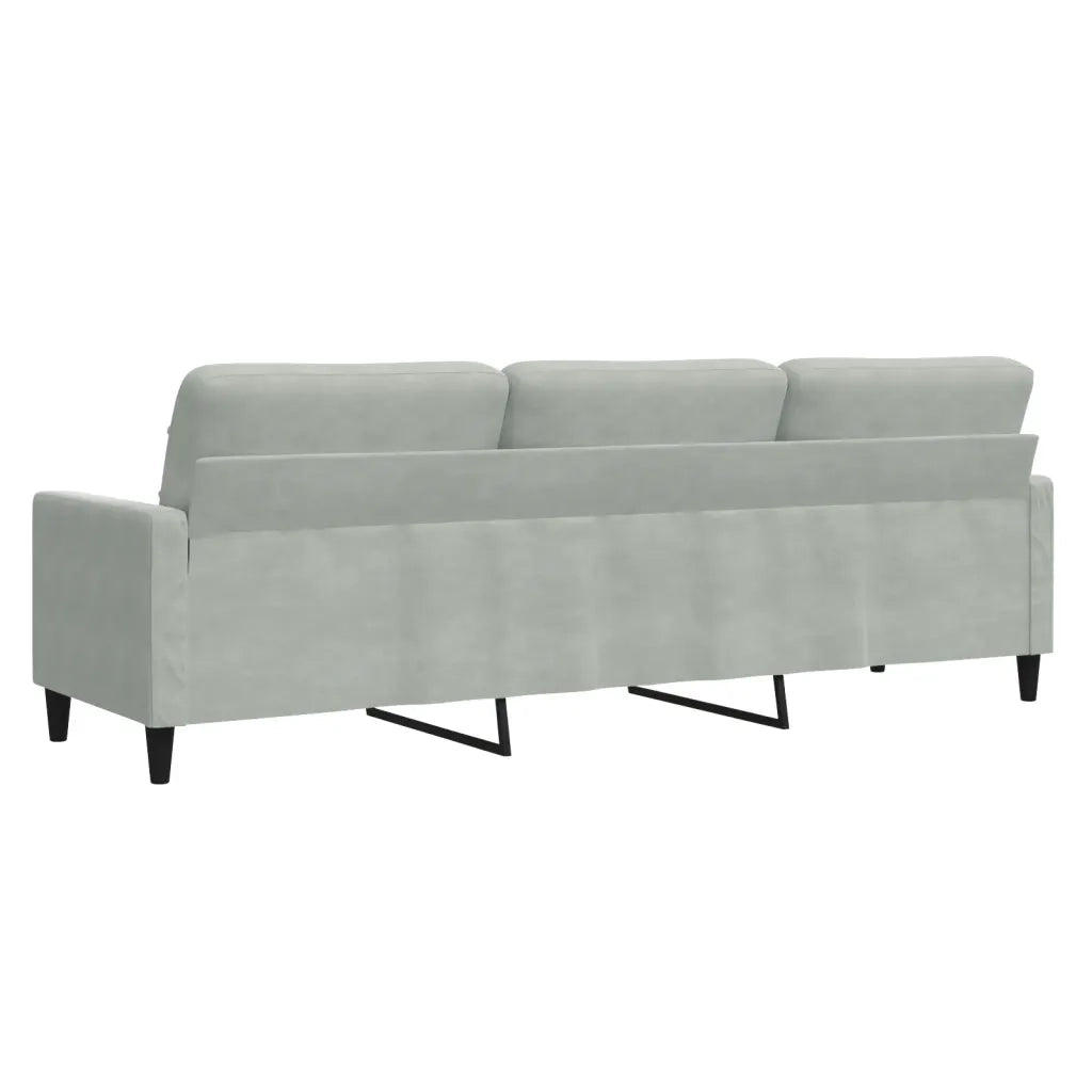 Divano a 3 Posti Grigio Chiaro 210 cm in Velluto 4007644