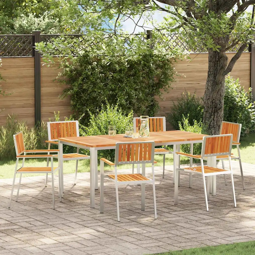 Sedia da Giardino 6 pcs Marrone Legno di Acacia Massello 3334851